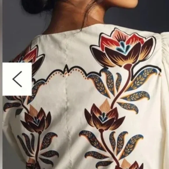 NEW FARM Rio cream with florals maxi dress, XXS, GD1192 - Picture 3 of 6